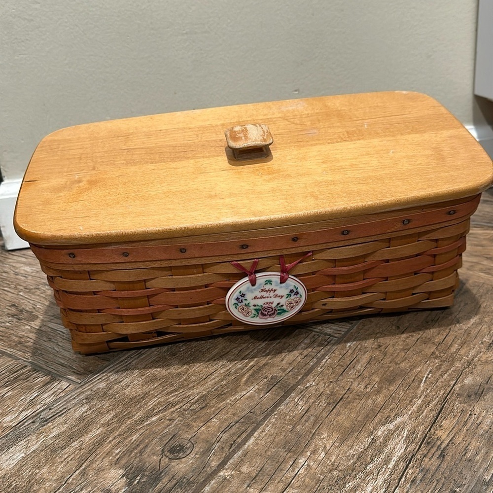 Longaberger 1996 Mother's Day Vanity Basket Combo Basket Lid Protector